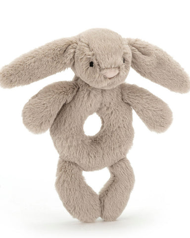 Bashful Beige Bunny Ring Rattle